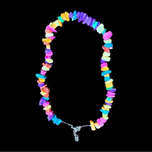 Multi-Color Assorted Gemstone Endless Strand Chip Necklace - Picture 7 of 7